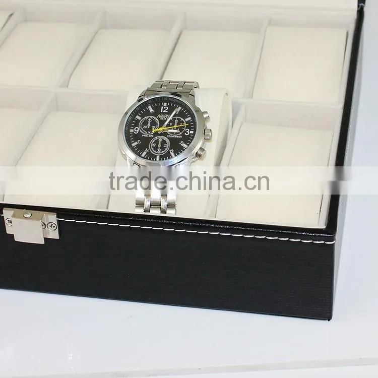 10 Grid Watch Display Storage Case Jewelry Collection Organizer Leather Box