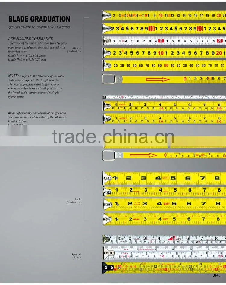 water proof stainless steel measure tape measurements