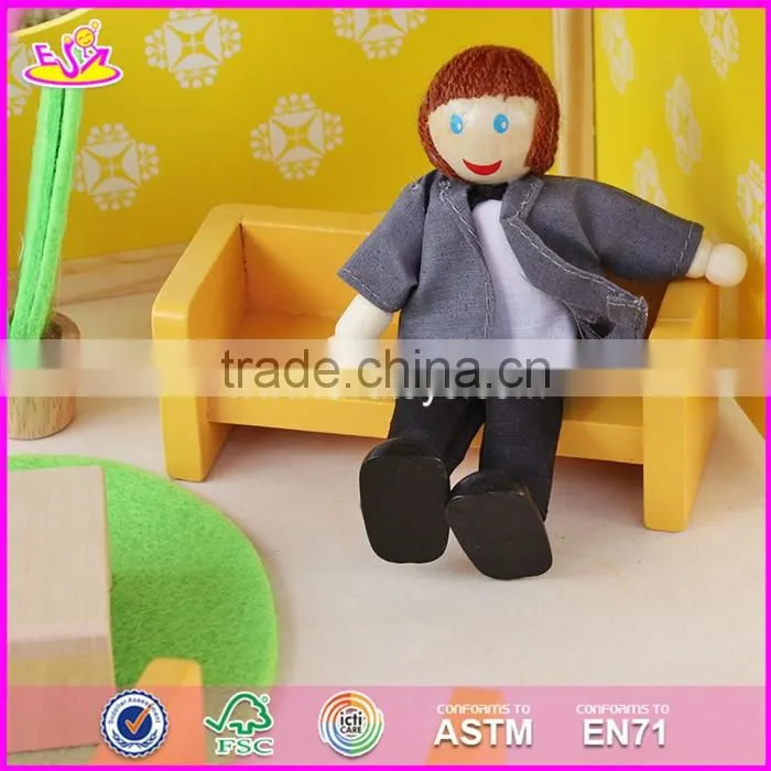 2017 new design pink pretend play toy wooden american girl doll house W06A170-S