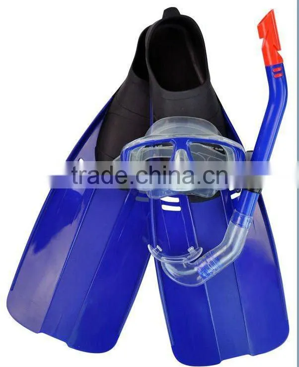 Fashionable comfortable fit scuba watersports mask snorkel and fins diving set