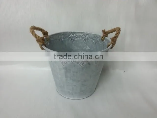 2016 New grey/white wash Metal/tin flower planter pots
