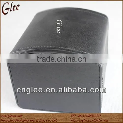 Classic black PU leather single watch box for wholesale