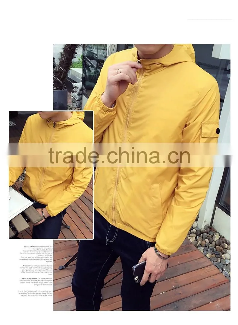 Hot Selling Simple Style Solid High Quality Nylon Men Jacket Sports Thin Jogging Coat Custom Logo Zipper Up