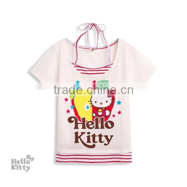 new 2014 baby girls hllo kitty hot pink t shirts baby summer clothing