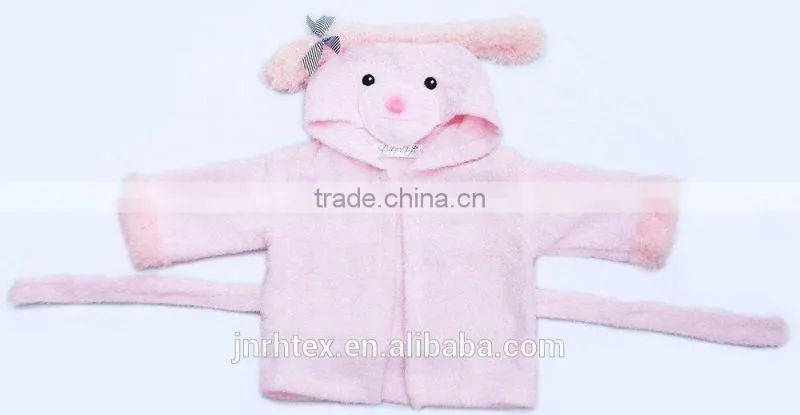 High quality fancy cotton bathrobe in pink poodel