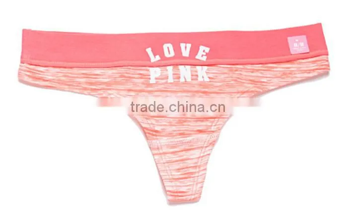 2017 China Manufacturer Personalized Your Own Brand Logo Design 95% Cotton 5% Spandex Private Label Women Hot Sexy T-Back Thongs