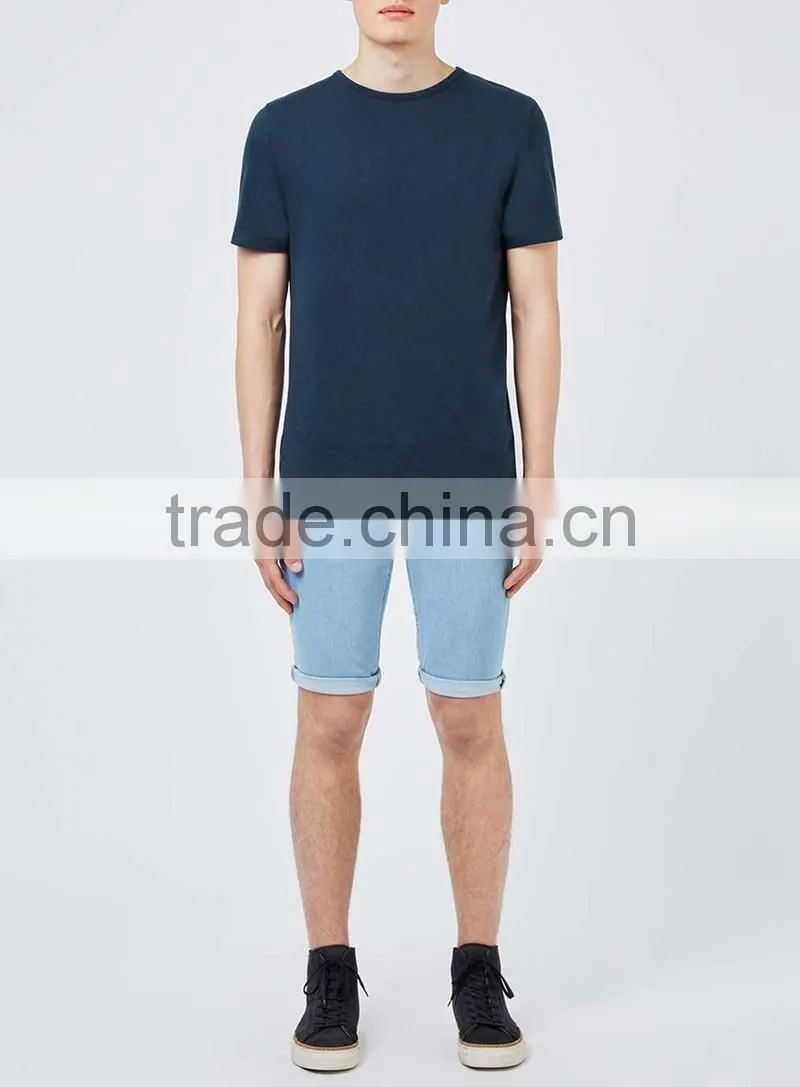 Navy blue blank mens t shirts soft breathable cotton t-shirt custom summer wear for wholesale