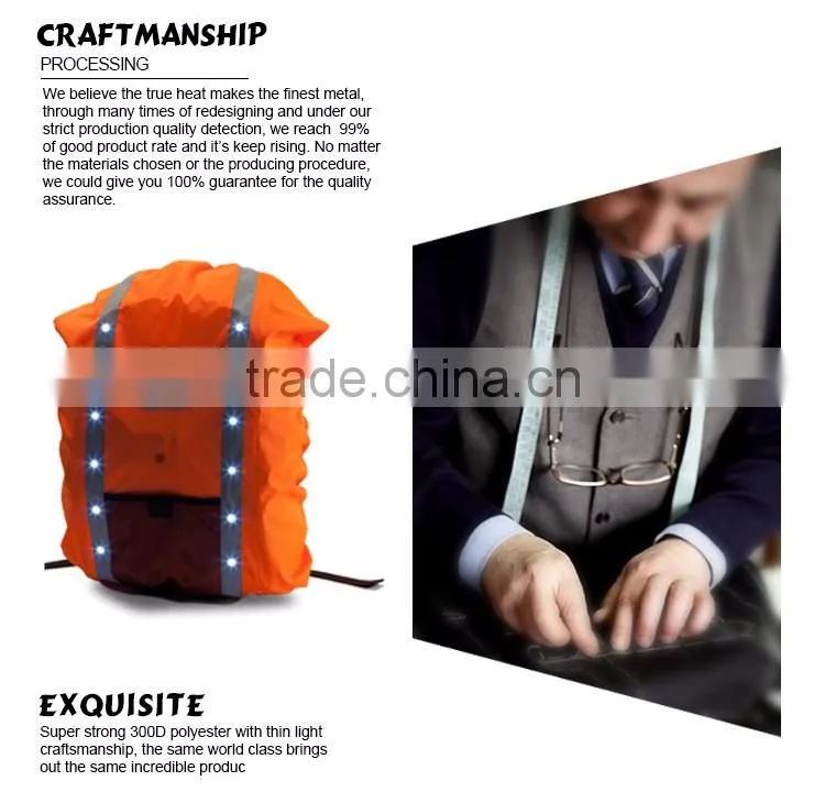camping waterproof dry bag safety LED flashing backpack cover