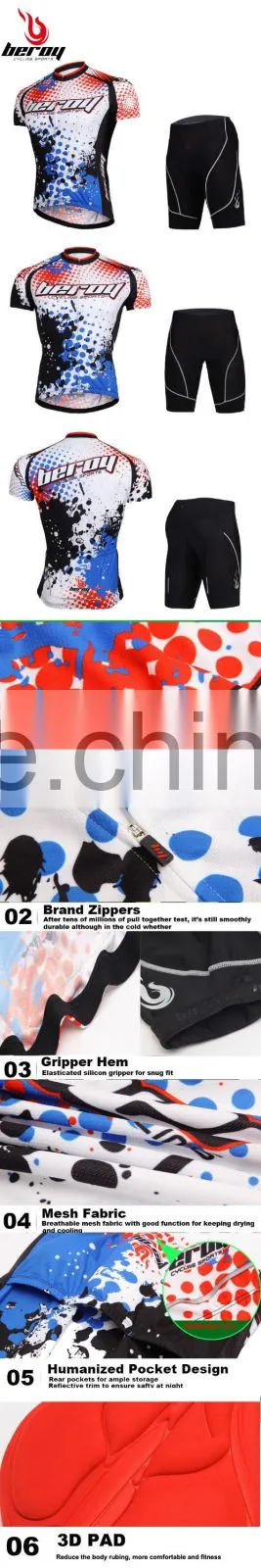 BEROY quick-dry type custom cycling jerseys no minimum,pro cycling wear cycling jersey sets