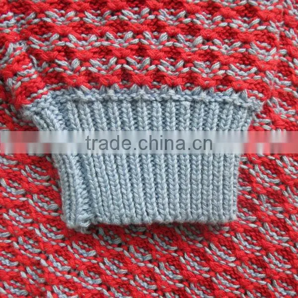 New season 2014 purple body with blue neck ribs pullover casual men knitted sweater men
