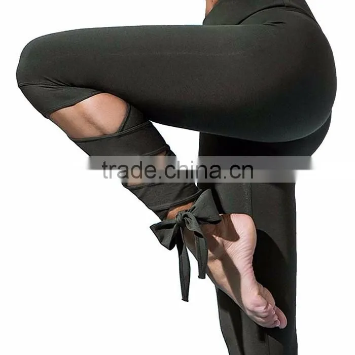 Fashion design wholesale wicking yoga sport leggings with strap