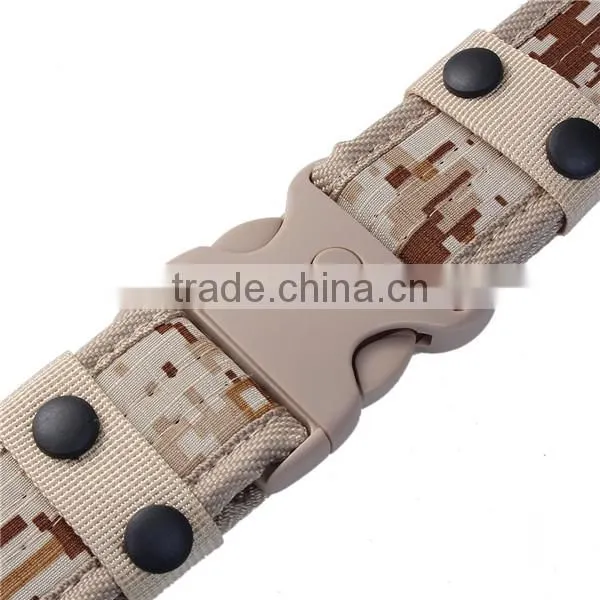 Canvas Belt Waistband Khaki Camouflage Carved
