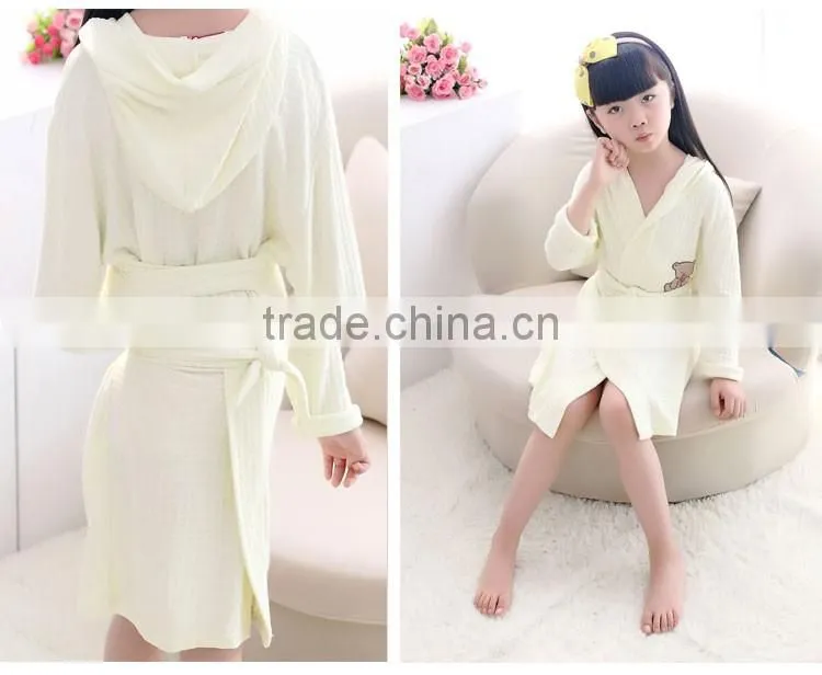 Organic Whip Stitch Cute Smooth Kids Animal Bathrobe