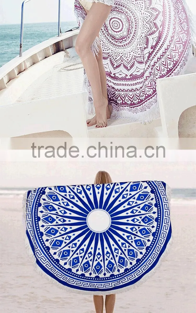 Microfiber round beach towels