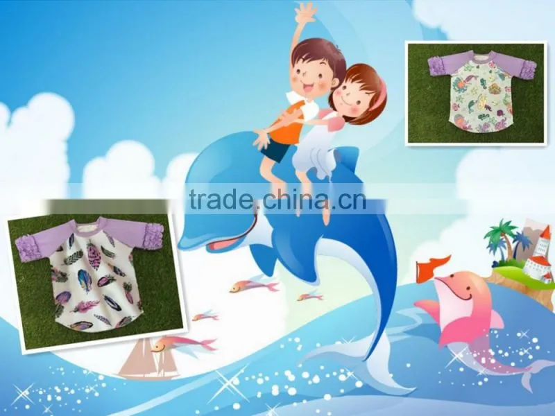 Wholesale Newest Boutique girl clothing top baby girls Unique top printed princess