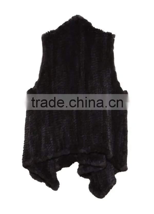 YR505 Wholesale Factory Genuine Rabbit Fur Material Top Quality Fur Vest
