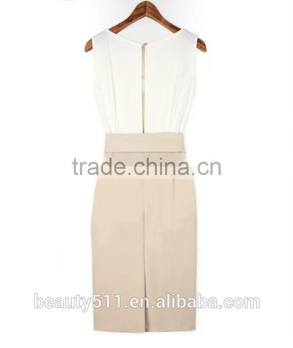 Women's Summer Striped Sleeveless Wear to Work Casual Party Pencil Dress SD73
