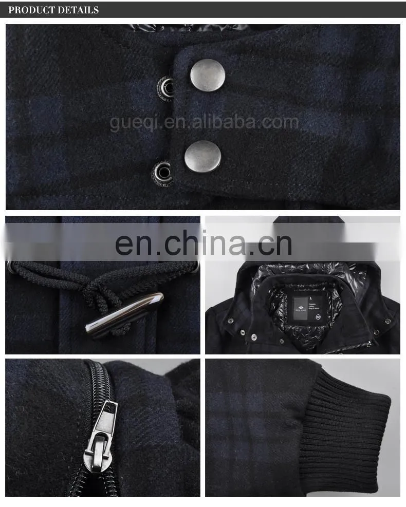 Classic Men Customized Diamond Lined Wool Coats