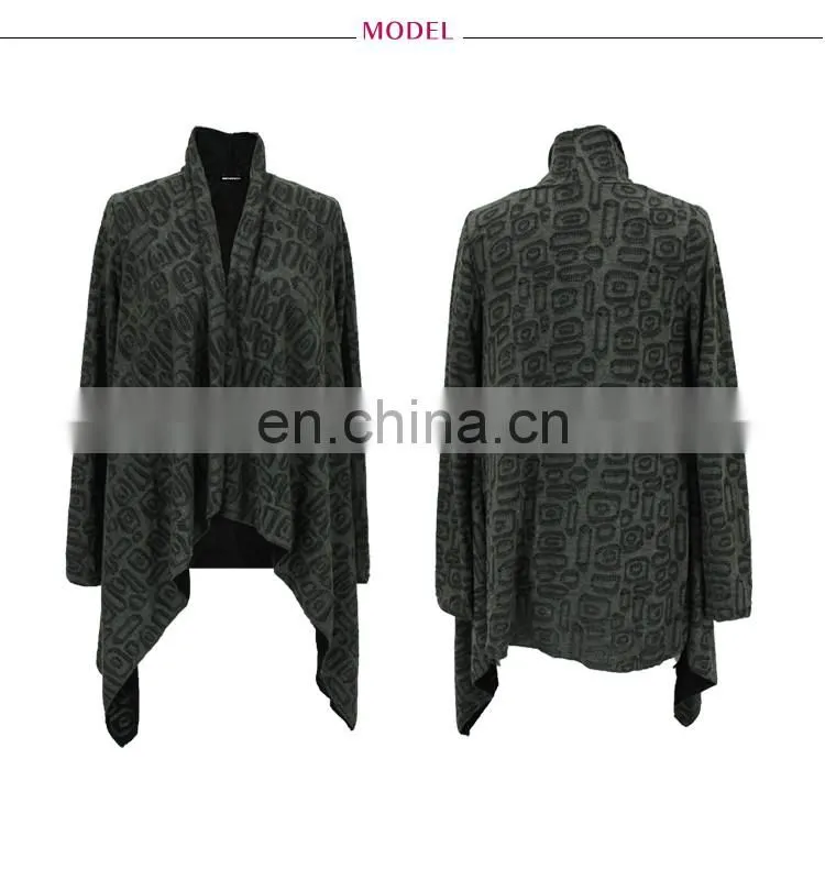 Wholesale Woman Ruffle Long Sleeve High Neck Knitted Cardigan 2016 Fashion Designs