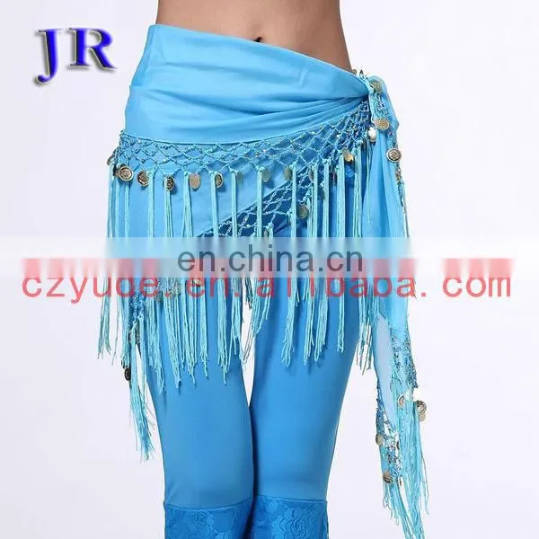 Tribal tassel Belly dance hip scarf belt with coins for women Y-2017#