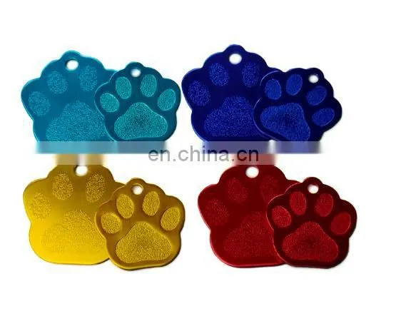 aluminum Paw Shape 2 Sides Tag pet dogs and cats ID Tag