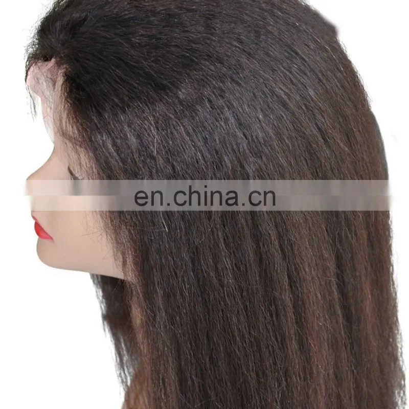 Cheap Remy Lace Front Wig Yaki-Kinky Straight Lace Front Human Hair Wig For Wholesale