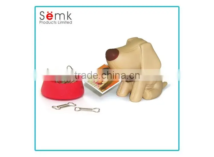 Hot sale plastic customized shape cute dog magnetic paper clip holder
