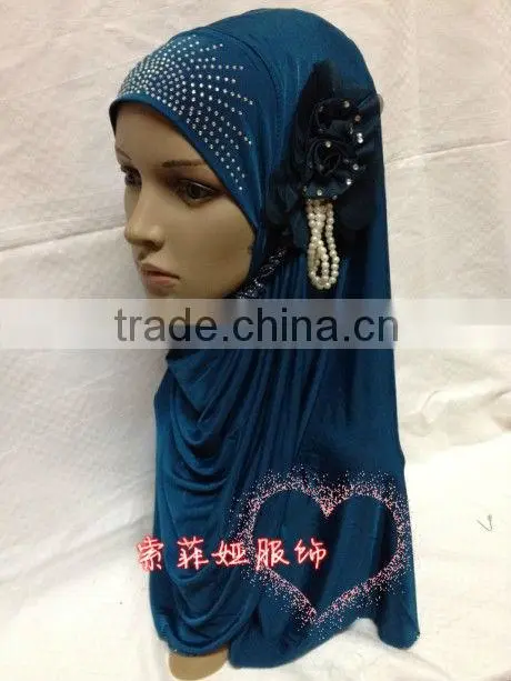 A564 professional PEARL hijab islamic head scarf FLOWER muslim hijab