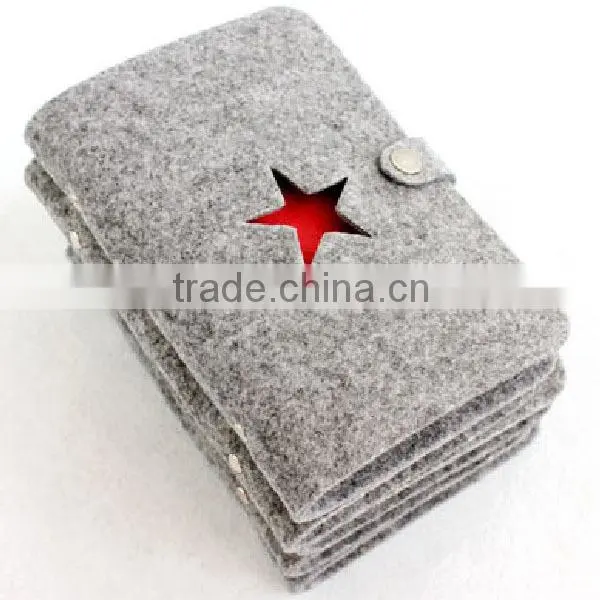loose-leaf binder spiral notebook high qulaity wool notebook Multicolor cover with button notebook wooden free paper