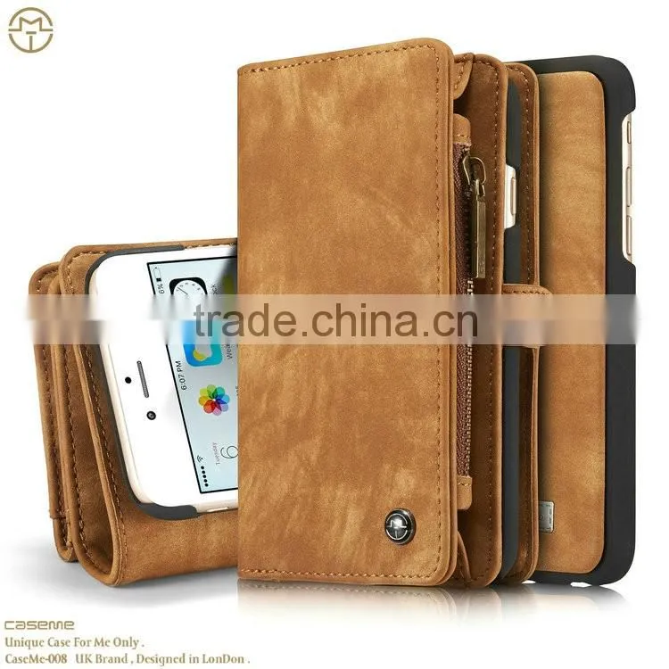 CaseMe cell phone case card holder wallet for iphone 6 genuine leather case