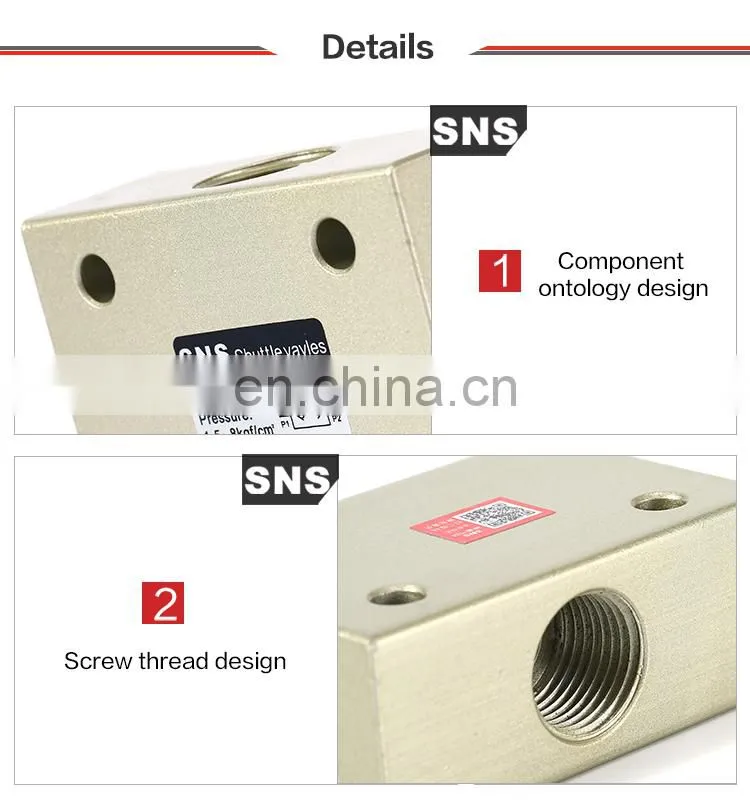 SNS (KV series) hand brake hydraulic push pneumatic shuttle valve