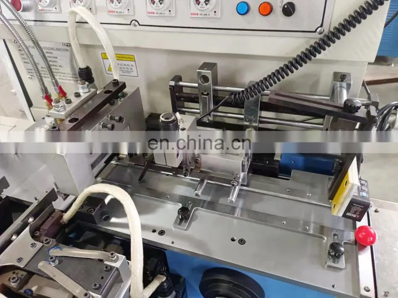 WS586 WING SINGA Automatic multi functional ribbon polyester satin fabric label cutting and folding machine with end mitre fold