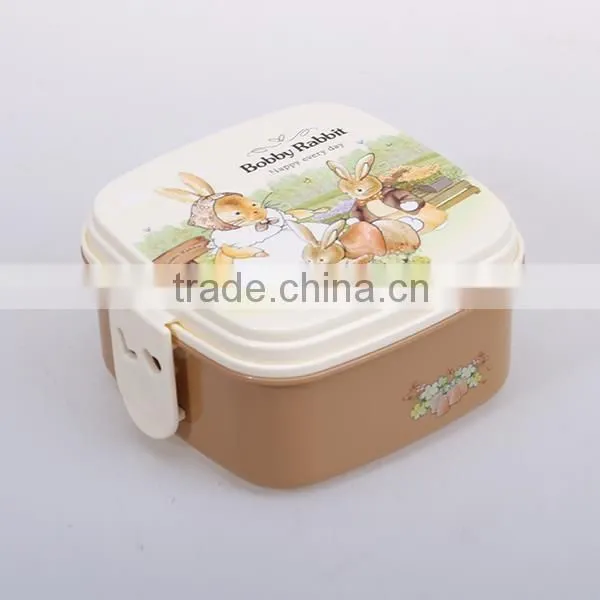 cartoon design microwave students plastic lunch box with spoon
