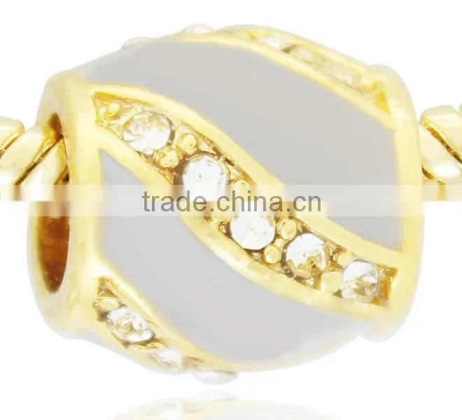 hand crystal paved color enameled faberge egg bead