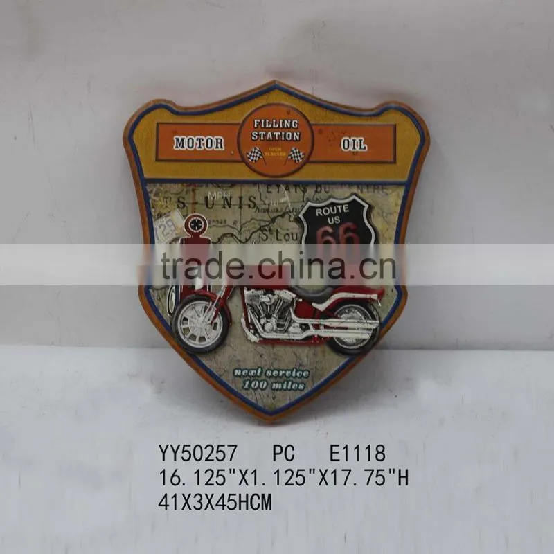 Custom printing antique embossed car tin sign wall hanger , tin advising plaque, vintage hanger tin plate