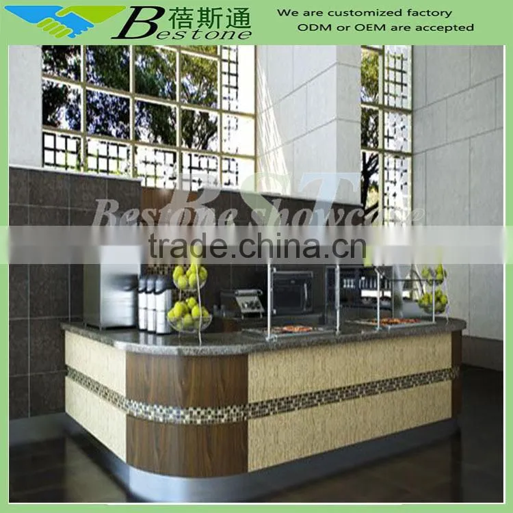 Mall marble top wooden coffee kiosk for sale