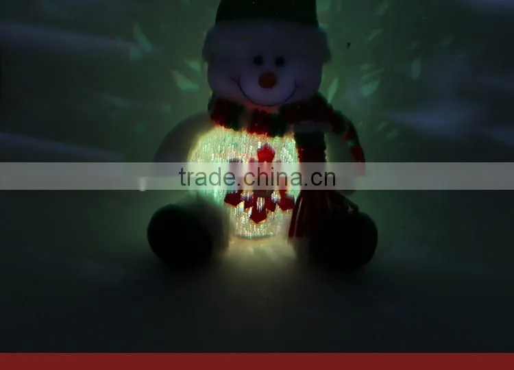 Christmas Gift Lovely Flannel Doll Muppet Snowman Fabric Crafts Xmas Ornament Decoration Night Light