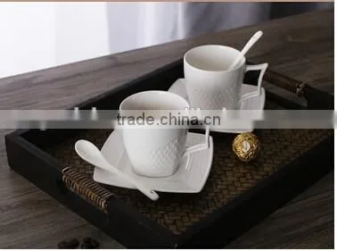 white porcelain coffee set