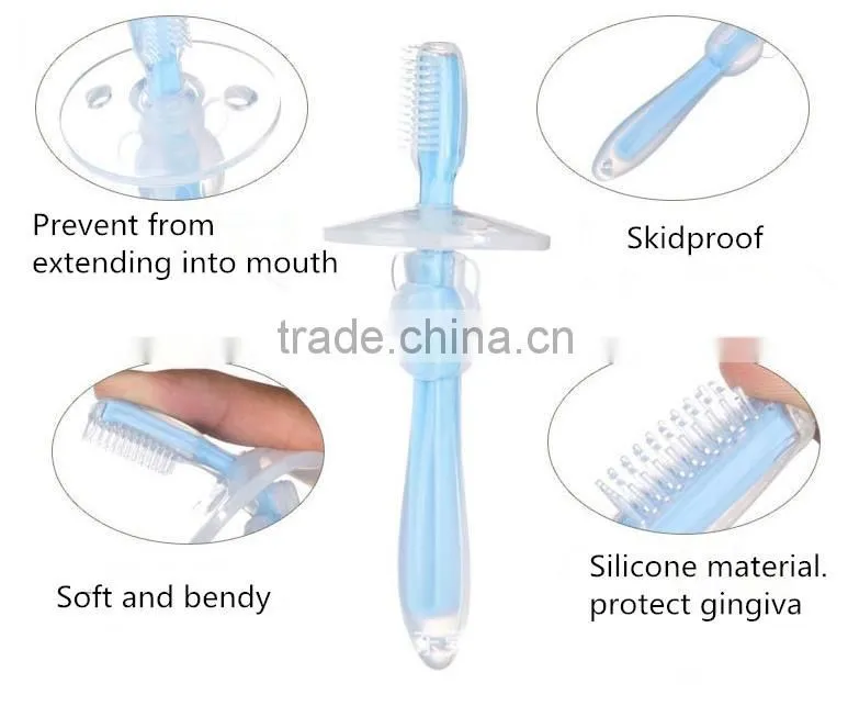 Wholesale FDA&LFGB Silicone Baby Bendable Training Toothbrush