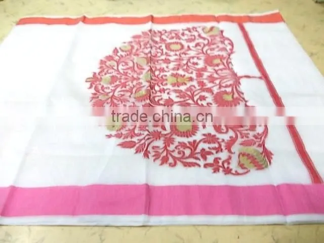 fancy plain saree with border and pallu
