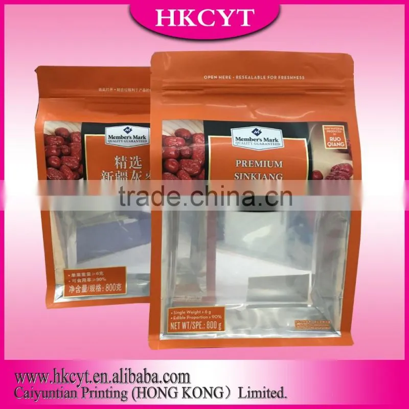 High grade stand up zippper pouch Safety Factor aluminum foil plastic bags