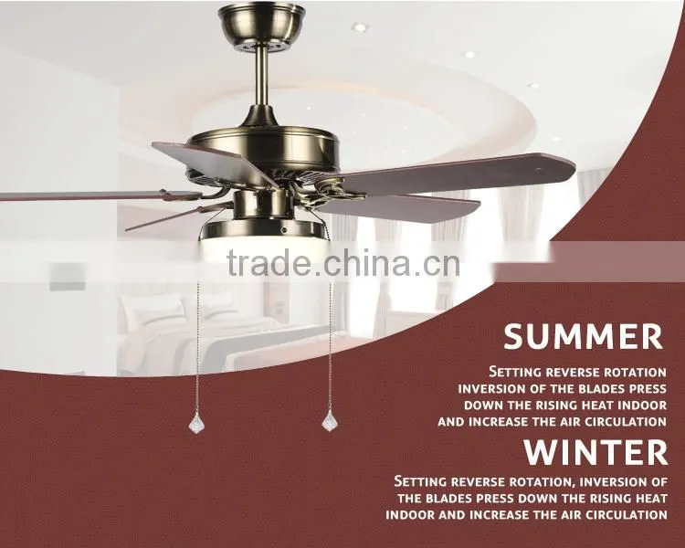 Dining Room Led Light Wiring Ceiling Fan with 5 Blades