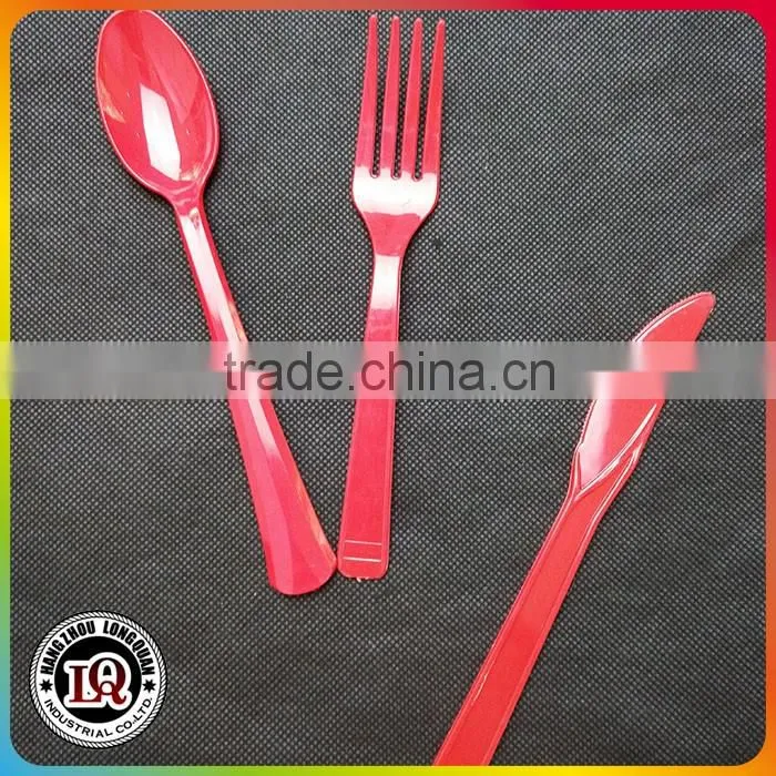 Disposable Red Plastic Cutlery Set