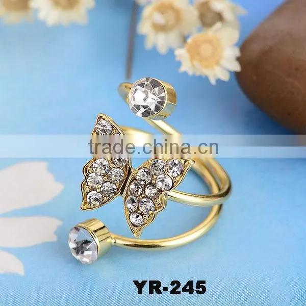 Fashion High Quality Enamel Butterfly Women's Alloy Finger Ring