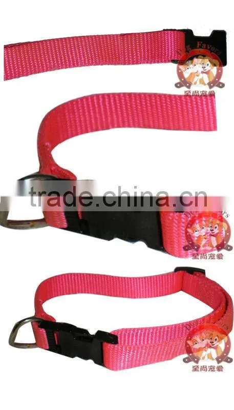 Hot Pink Adjustable Nylon Female Dog Collar Old