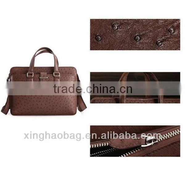 Hot sell 2014 ostrich leather men's office bag
