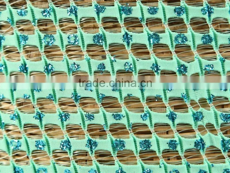 new design green design shinning eco-friendly good quality lace fabric