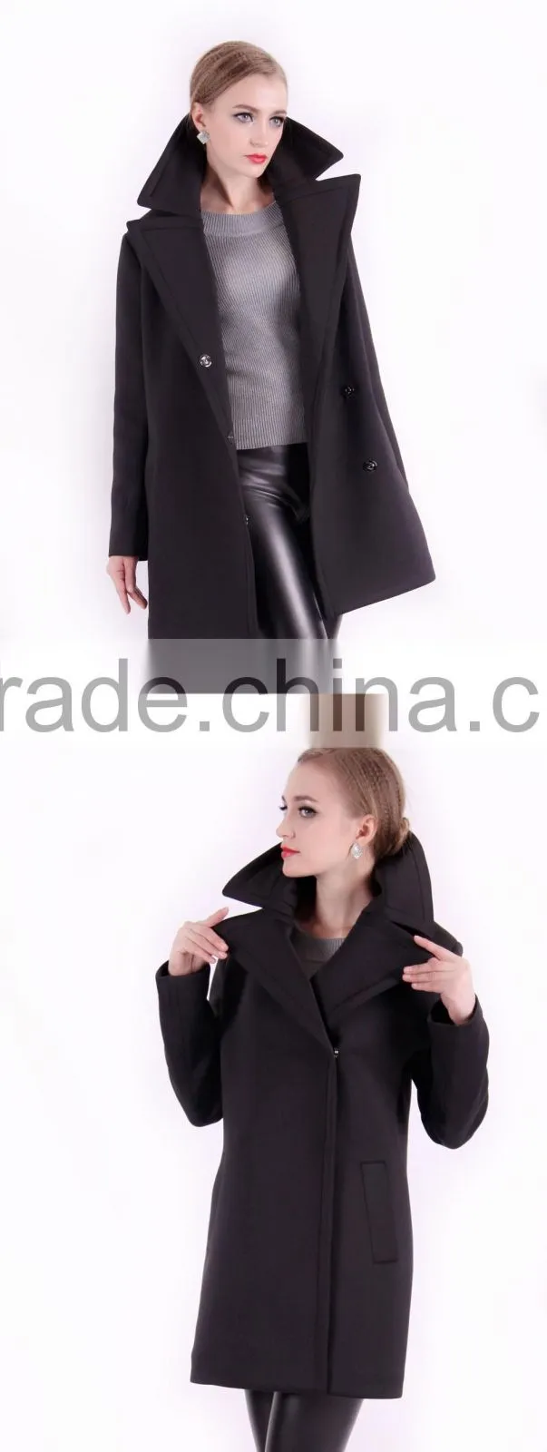 2016 Spring Long Cheap Women Trench Coat With Lapel