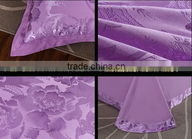 Wedding suite red roses optimal silk satin jacquard Bedding Set