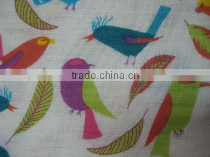 viscose and polyester fabric flower printed single jersey knitting fabrics